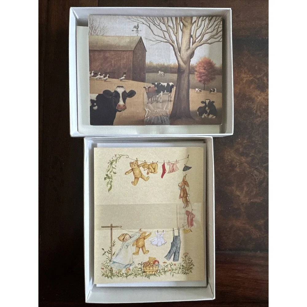 VTG Main Street Press Note Cards Ellen Stouffer 2 Box Set 13 Ct New w Envelopes
